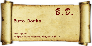 Buro Dorka névjegykártya